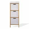 Meilleure affaire 🌟 Mobili Rebecca Rebecca Mobili Commode de salle de bains 3 Tiroirs Mdf Bois Blanc Bambu ❤️