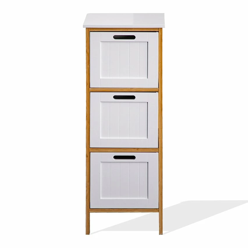 Meilleure affaire 🌟 Mobili Rebecca Rebecca Mobili Commode de salle de bains 3 Tiroirs Mdf Bois Blanc Bambu ❤️ 1 Meilleure affaire 🌟 Mobili Rebecca Rebecca Mobili Commode de salle de bains 3 Tiroirs Mdf Bois Blanc Bambu ❤️