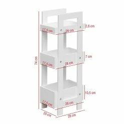 Vente flash ✨ Mobili Rebecca Rebecca Mobili Etagère de cuisine Etroite avec 3 Etagères en Bois Blanc Meuble de salle de bain Moderne 👏 -Métal Soldes 8052787046971 3