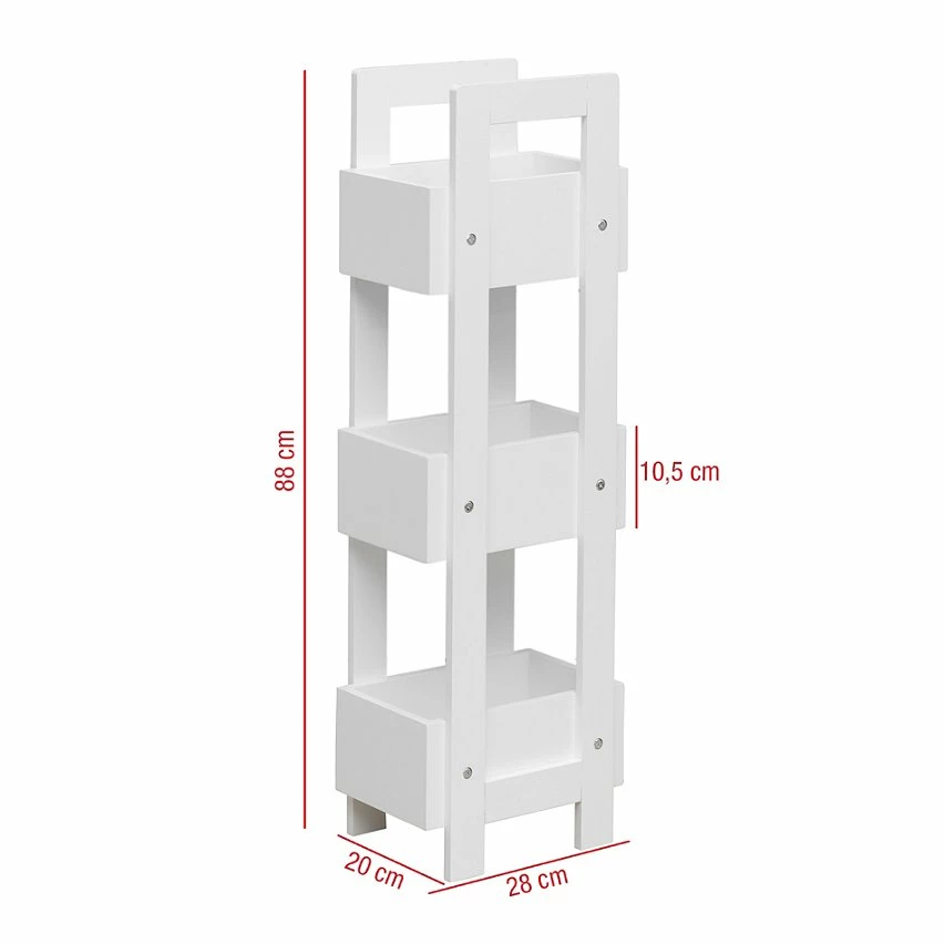 Tout neuf 😉 Mobili Rebecca Rebecca Mobili Porte-échelle de cuisine avec 3 Etagères en bois blanc Meubles de salle de bains Modernes ⭐ 2 Tout neuf 😉 Mobili Rebecca Rebecca Mobili Porte-échelle de cuisine avec 3 Etagères en bois blanc Meubles de salle de bains Modernes ⭐ – Image 2