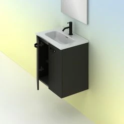 Meilleure affaire 🛒 Amizuva Set ANEKO H.50 x L.50 x P.35, effet Anthracite Brillant ✨ -Métal Soldes 8414623396662 5