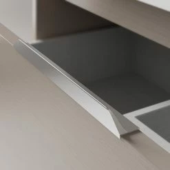 Bon marché ❤️ Amizuva Ensemble de meuble, vasque et miroir SUKI avec deux tiroirs H.56,5 x L.100 x P.46 , effet Fumé sablé ⌛ -Métal Soldes 8414623500335 4 28