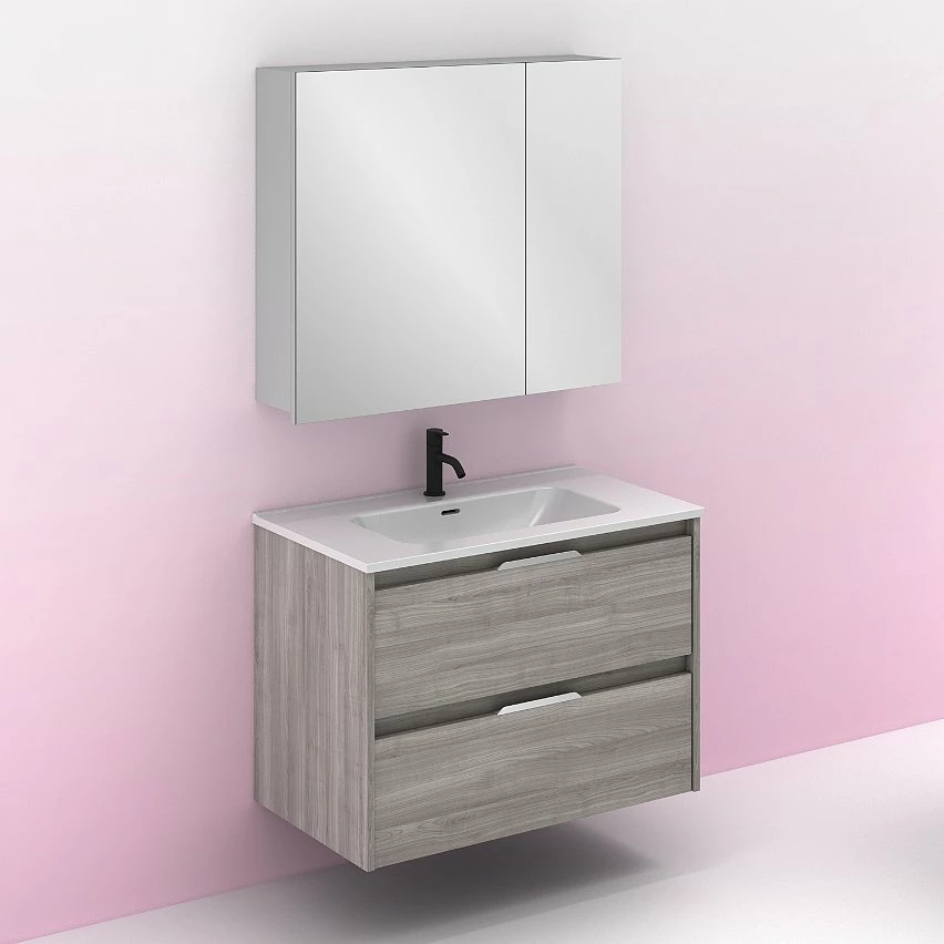 Remise 🌟 Amizuva Meuble simple vasque SUKI avec deux tiroirs H.56,5 x L.80 x P.46 , effet Gris sablé | Il comprend la vasque en céramique 💯 6 Remise 🌟 Amizuva Meuble simple vasque SUKI avec deux tiroirs H.56,5 x L.80 x P.46 , effet Gris sablé | Il comprend la vasque en céramique 💯 – Image 6