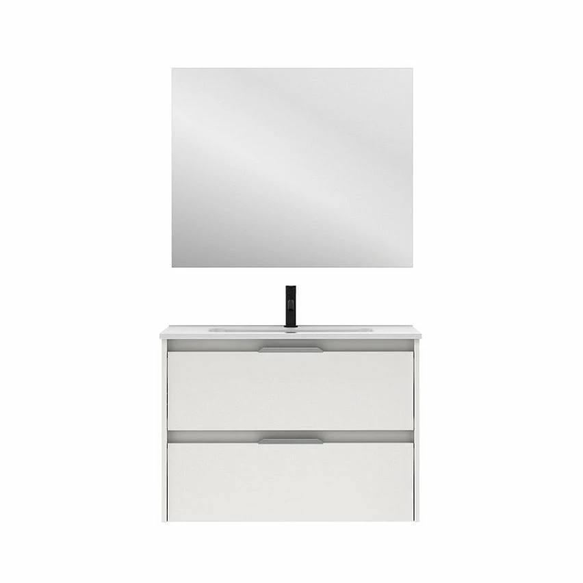 Bon marché ⭐ Amizuva Meuble simple vasque SUKI avec deux tiroirs H.56,5 x L.80 x P.46 , effet blanc brillant | Il comprend la vasque en céramique 😉 1 Bon marché ⭐ Amizuva Meuble simple vasque SUKI avec deux tiroirs H.56,5 x L.80 x P.46 , effet blanc brillant | Il comprend la vasque en céramique 😉