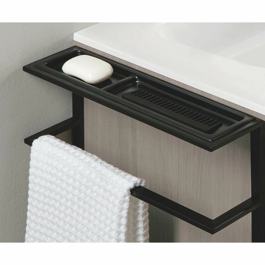 Grosses soldes 😀 Amizuva Meuble simple vasque KEIKO avec deux tiroirs H.56,5 x L.100 x P.46 , effet Gris sablé | Il comprend la vasque en céramique 😉 4 Grosses soldes 😀 Amizuva Meuble simple vasque KEIKO avec deux tiroirs H.56,5 x L.100 x P.46 , effet Gris sablé | Il comprend la vasque en céramique 😉 – Image 4