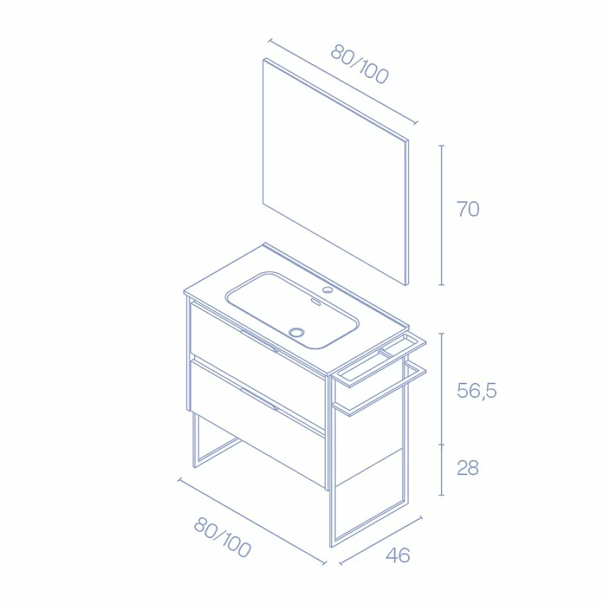 Grosses soldes 😀 Amizuva Meuble simple vasque KEIKO avec deux tiroirs H.56,5 x L.100 x P.46 , effet Gris sablé | Il comprend la vasque en céramique 😉 6 Grosses soldes 😀 Amizuva Meuble simple vasque KEIKO avec deux tiroirs H.56,5 x L.100 x P.46 , effet Gris sablé | Il comprend la vasque en céramique 😉 – Image 6