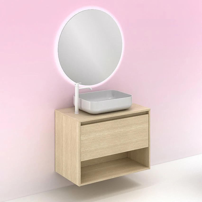 Coupon ⭐ Amizuva Meuble simple vasque NIWA TOP avec un tiroir et un niche H.56,5 x L.80 x P.46, effet Chêne sablé | Il comprend la vasque en céramique 👏 6 Coupon ⭐ Amizuva Meuble simple vasque NIWA TOP avec un tiroir et un niche H.56,5 x L.80 x P.46, effet Chêne sablé | Il comprend la vasque en céramique 👏 – Image 6