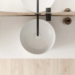 Coupon 🔔 Amizuva Ensemble de meuble, vasque et miroir YOKO TOP avec un tiroir et un niche H.56,5 x L.80 x P.46 , effet Fumé sablé ✨ -Métal Soldes 8414623502131 5 10