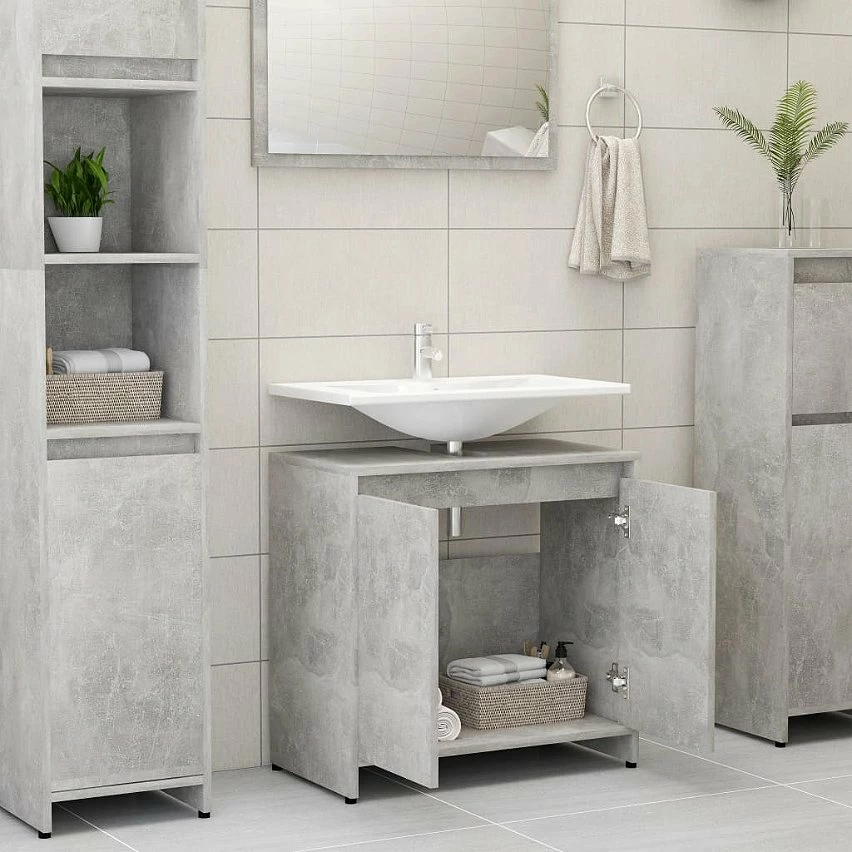 Meilleur prix đ vidaXL Armoire de salle de bain Gris bĂ©ton 60x33x61 cm AgglomĂ©rĂ© â 2 Meilleur prix đ vidaXL Armoire de salle de bain Gris bĂ©ton 60x33x61 cm AgglomĂ©rĂ© â â Image 2