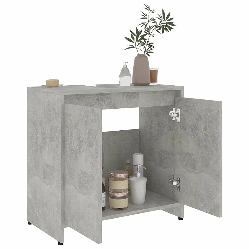 Meilleur prix đ vidaXL Armoire de salle de bain Gris bĂ©ton 60x33x61 cm AgglomĂ©rĂ© â 3 Meilleur prix đ vidaXL Armoire de salle de bain Gris bĂ©ton 60x33x61 cm AgglomĂ©rĂ© â â Image 3
