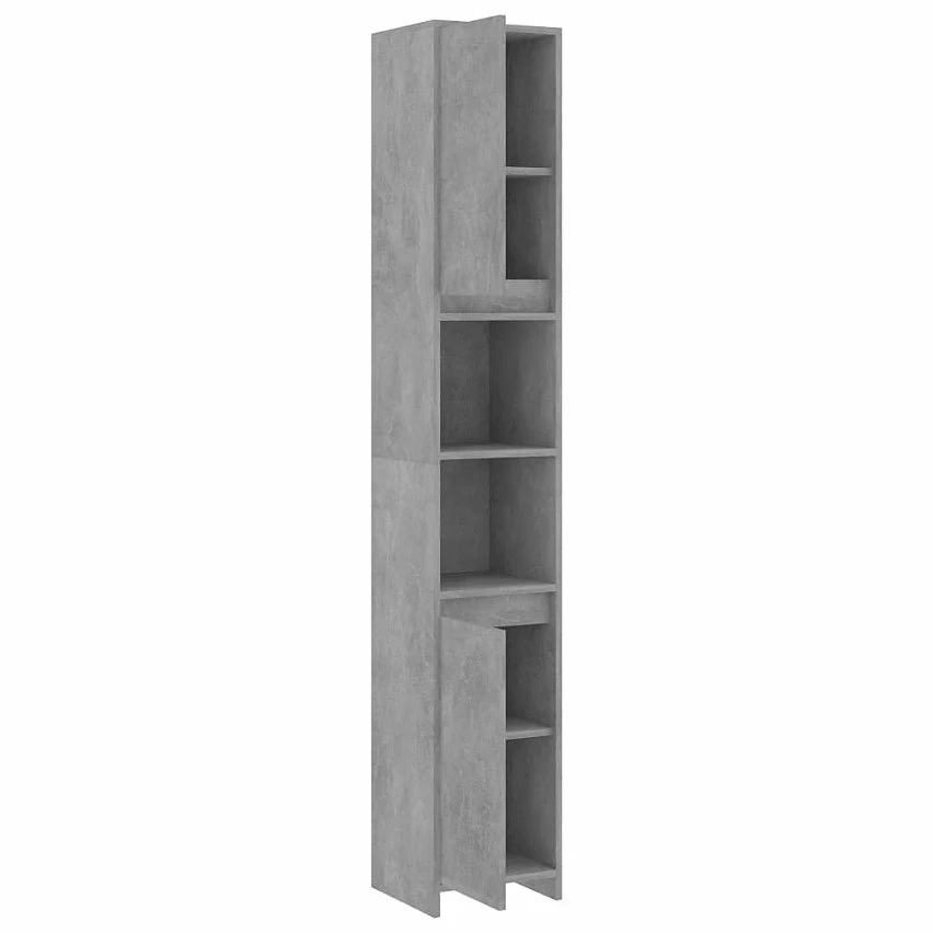 Promo 🎁 vidaXL Armoire de salle de bain Gris béton 30x30x183,5 cm Aggloméré ✨ 2 Promo 🎁 vidaXL Armoire de salle de bain Gris béton 30x30x183,5 cm Aggloméré ✨ – Image 2